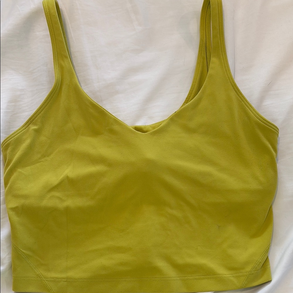 lululemon crop with built in bra - mark shown on front